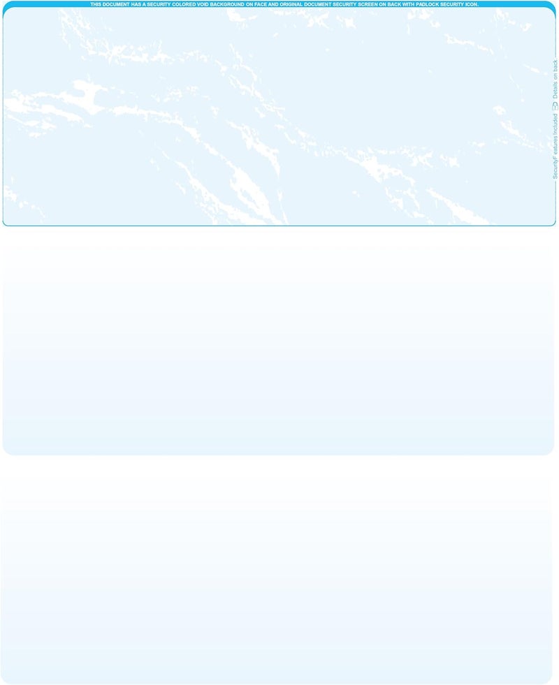 CAROUSELCHECKS Blank Laser/Computer Checks Top Style (Teal Marble, Qty. 500) - Image 1
